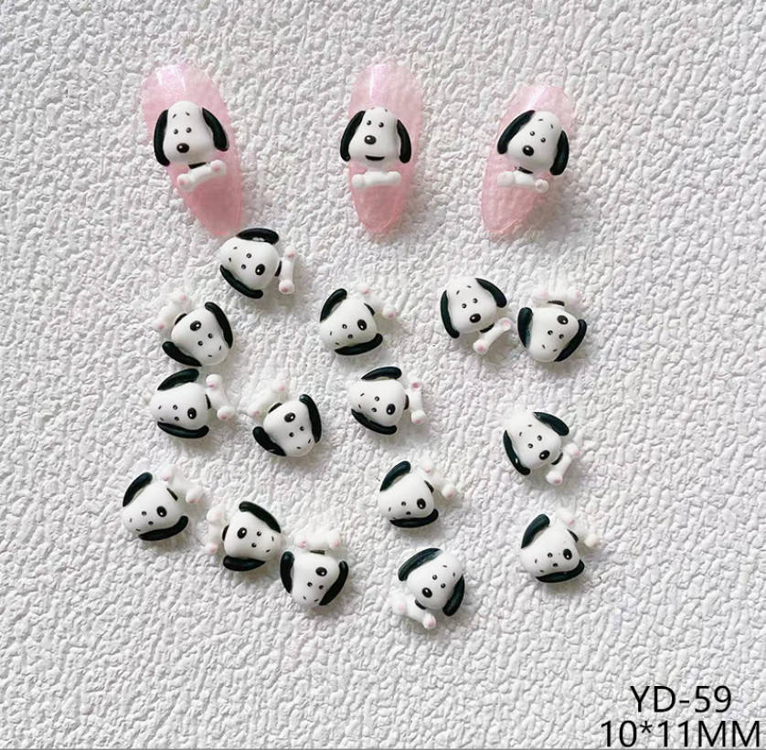 Resin Bunny Puppy Bow Hello Kitty Flatback Nail Art 2Pcs Manicure Decors NS31