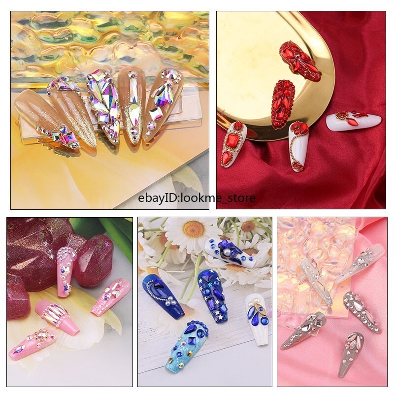Red Siam Crystal Flat Back Rhinestones Glitter Glass Gems Nail Art Decor Beads