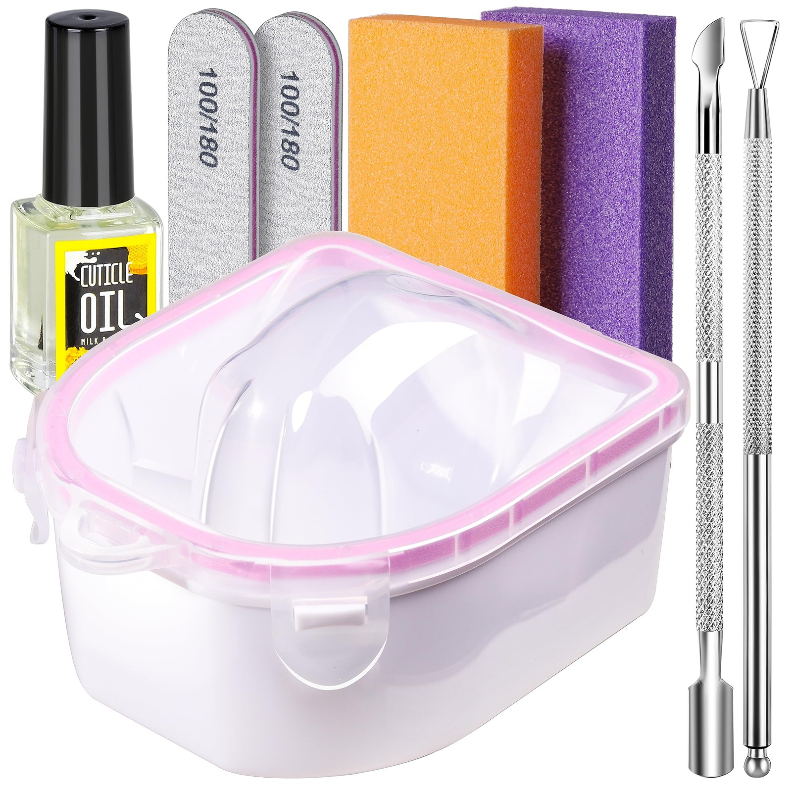 Teenitor Nail Soaking Bowl, Soak Off Gel Polish Orange / Purple / Light Pink