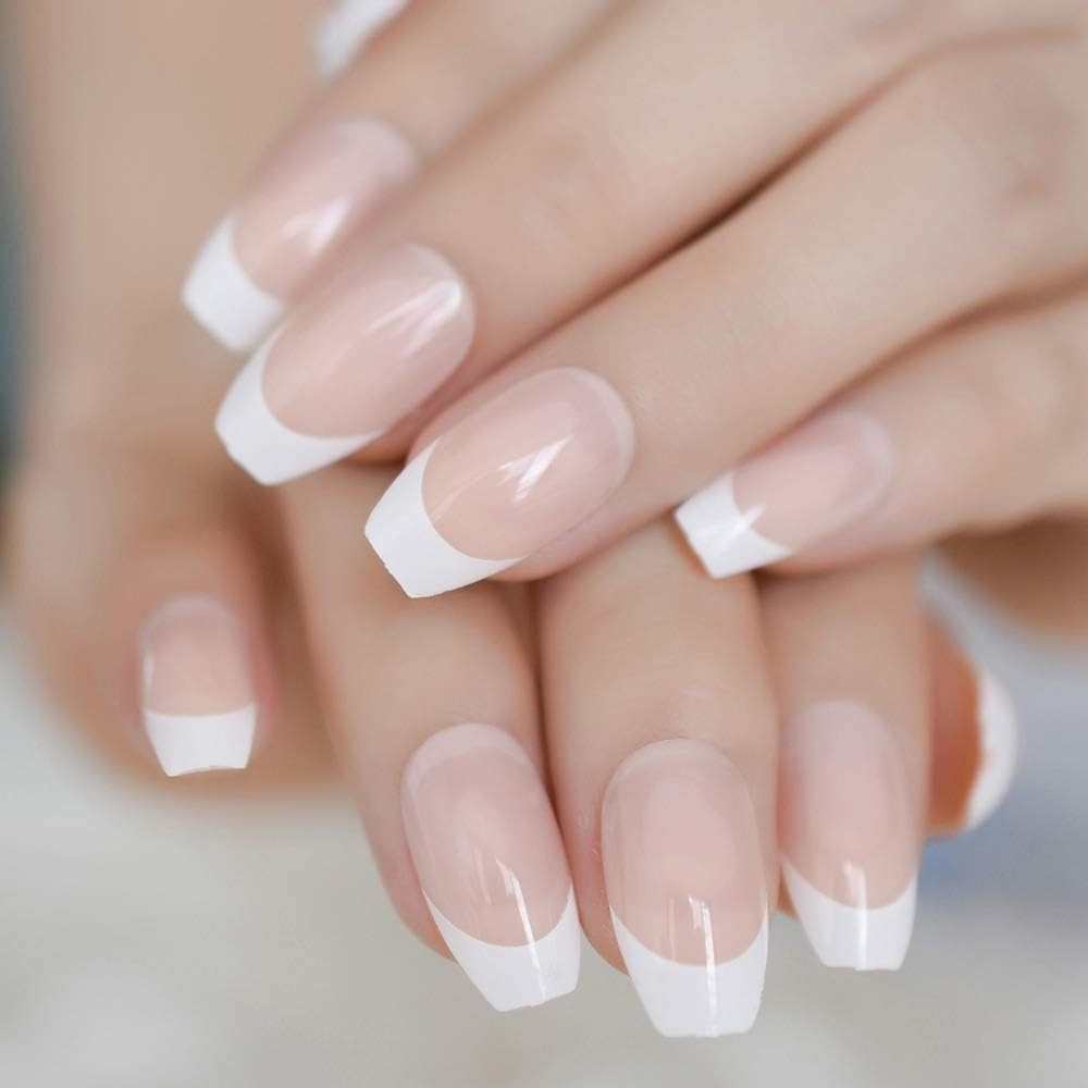 Heat Resistant Ballerina Fake Nails in Natural Nude – 24pcs for Any Occasion