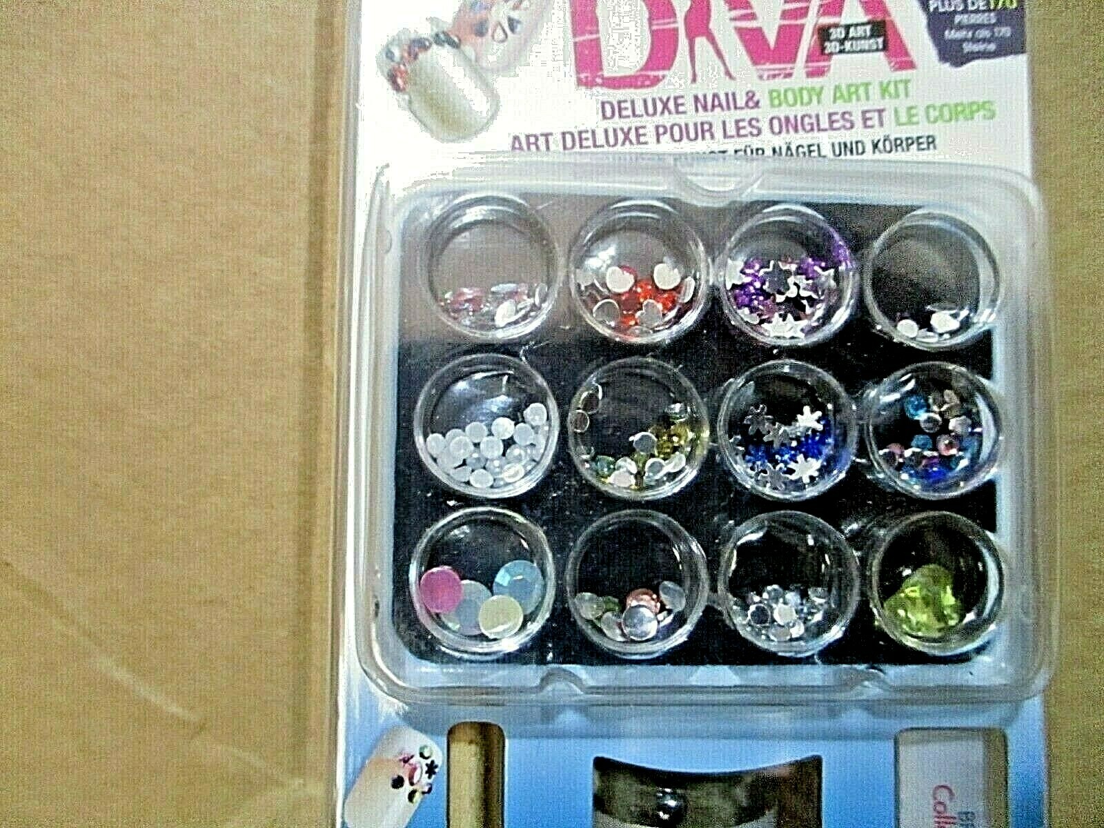FASHION DIVA BODY/NAIL ART KIT 120 MUTI COLOR STONES by BROADWAY NAILS
