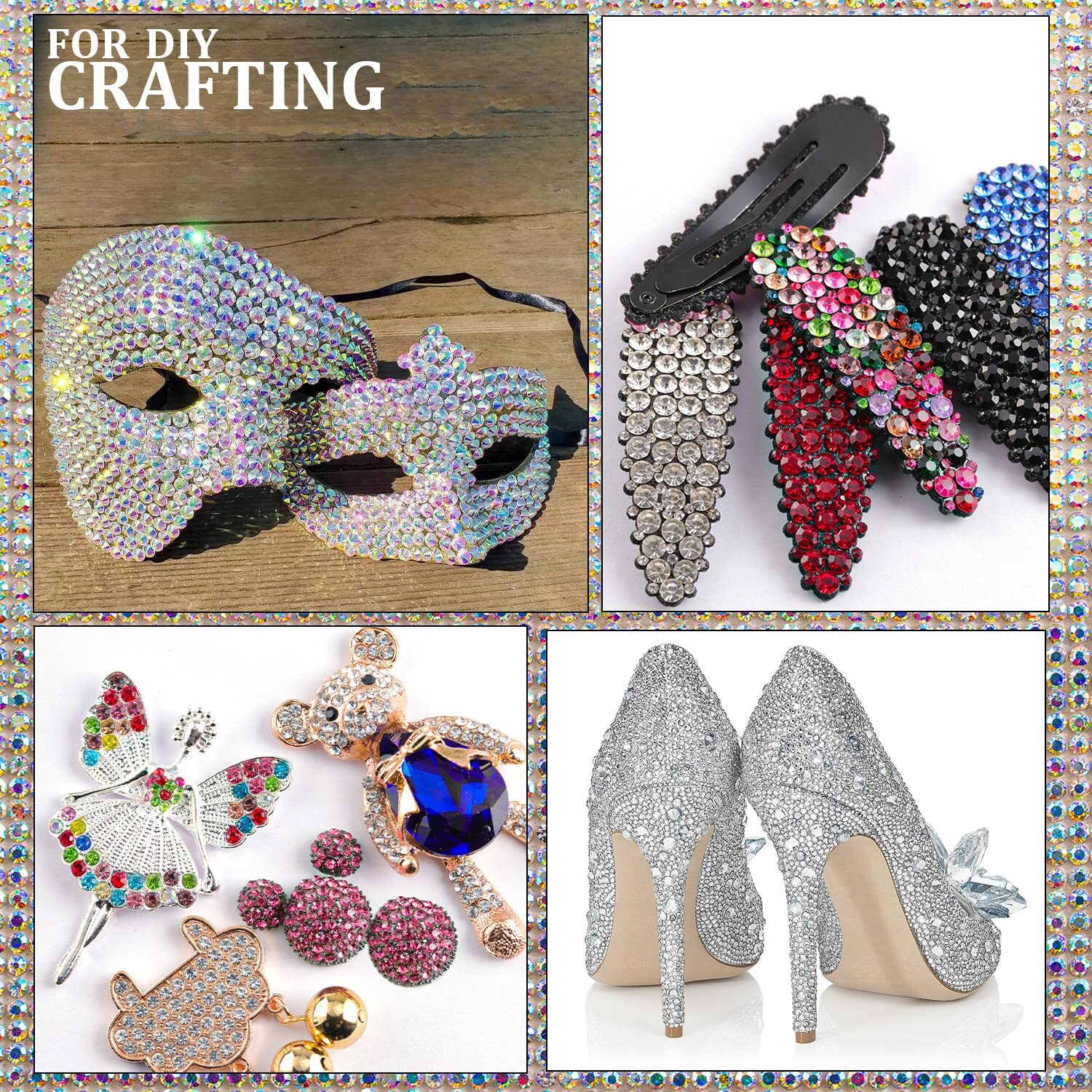 Crystal Nail Rhinestones Diamond Gem Stones Charms for Nail Art Face Eye Makeup