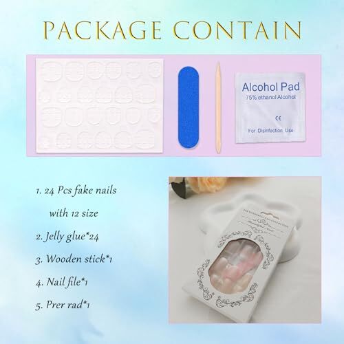 Extra Short Press on Nails Square Fake Nails Press ons White Glue Nude Ombre