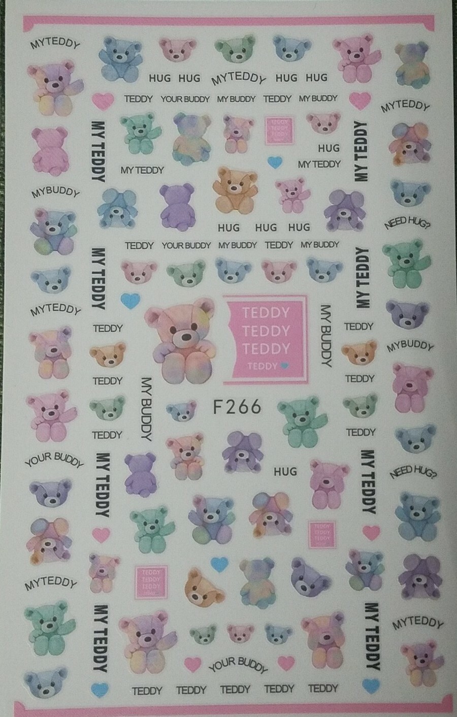 Teddy Bear Nail Stickers