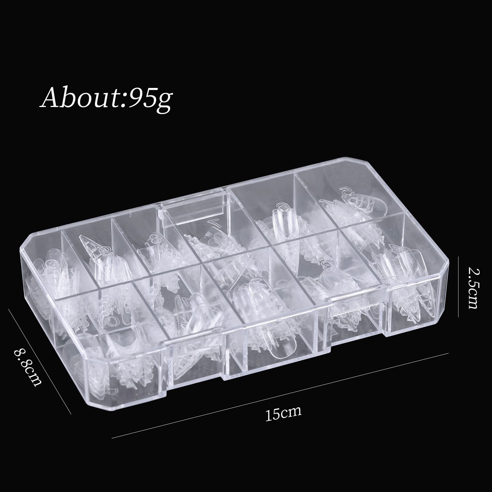 120 Pcs Clear Fiberglass mosaic Design False Nail Art Tips UV Gel Acrylic Nails