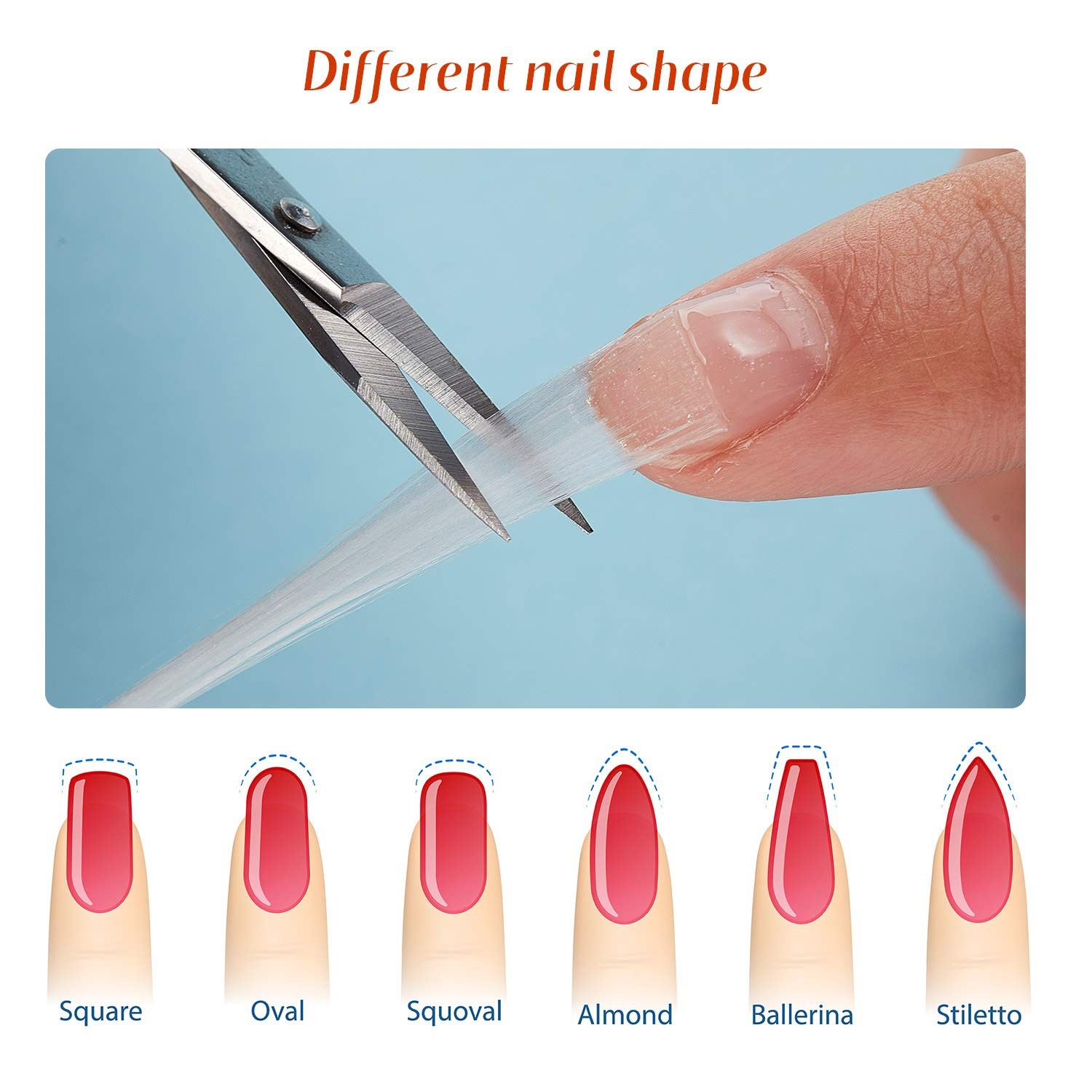 100 Pcs Fiberglass Nail Wrap Extension Kit with Pinching Clips, Fiber Nail Ki…