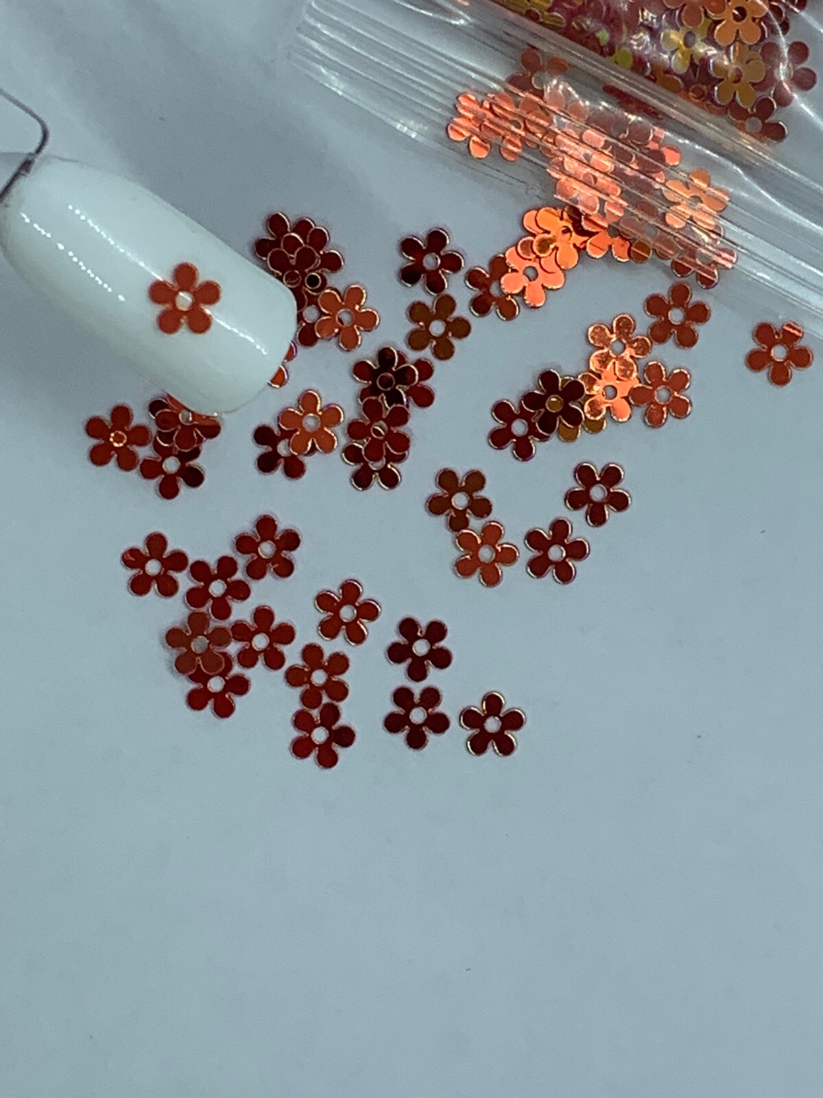 Holographic Copper Daisy Flower Glitter | 1 TSP | Gel Nail Art & Acrylic