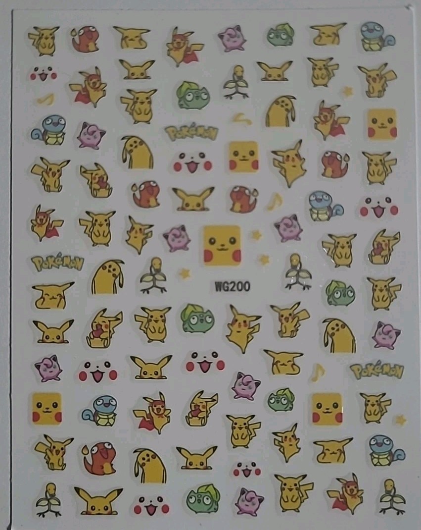 Pokemon Pikachu Nail Stickers