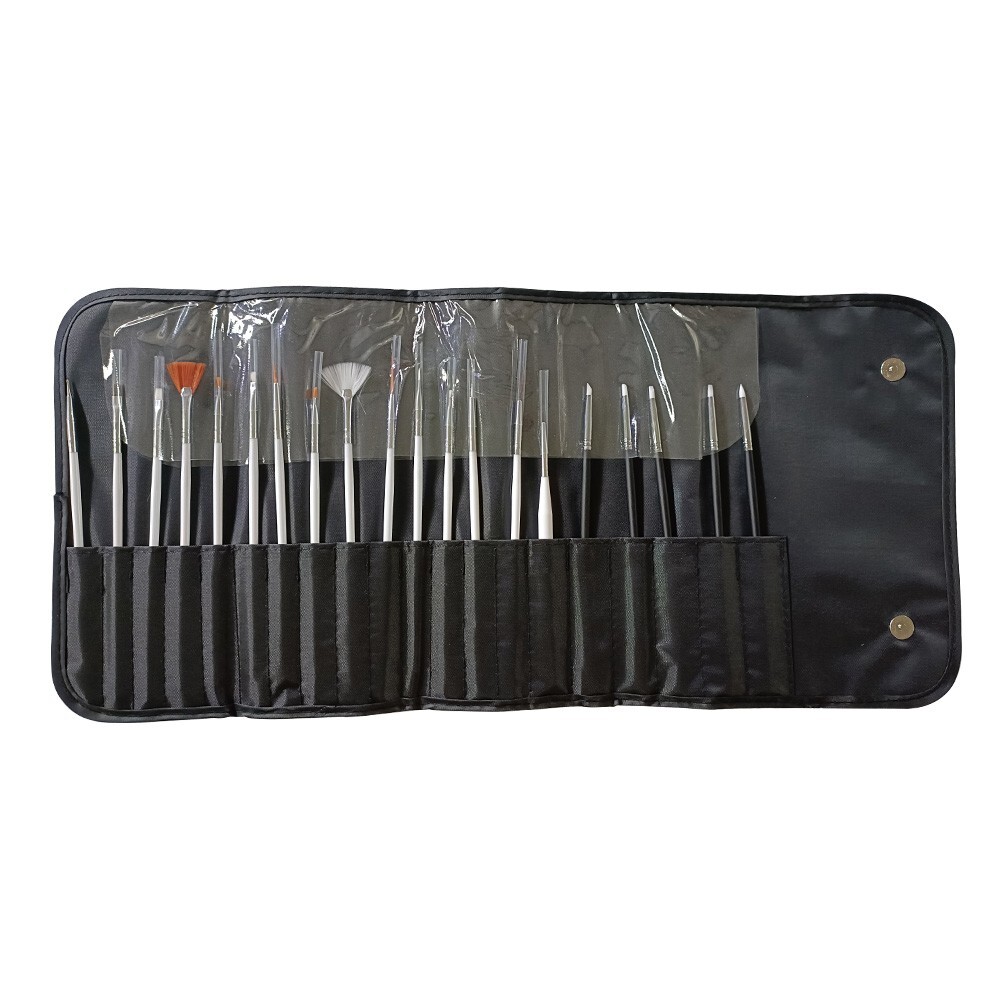 20pcs Nail Art Brush Set Flower Brush with Silicon Dotting Pen Nail Art Tools