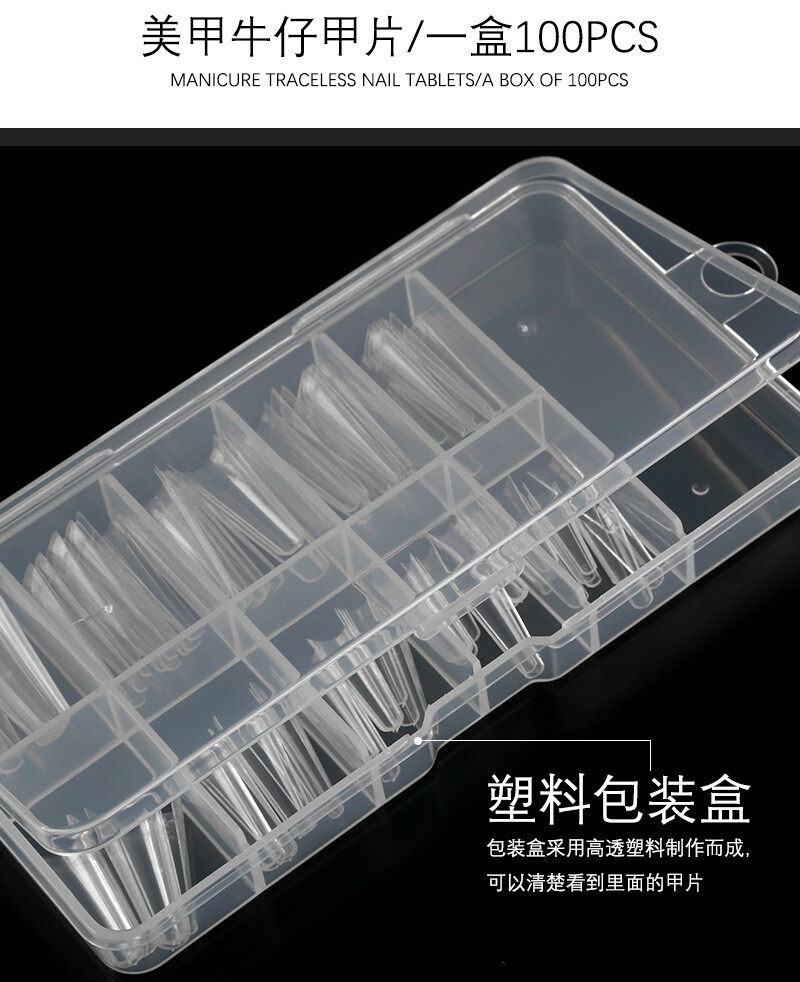 100pcs/case Flat French Half Cover Artificial Fake False Nail Tips 10 Sizes
