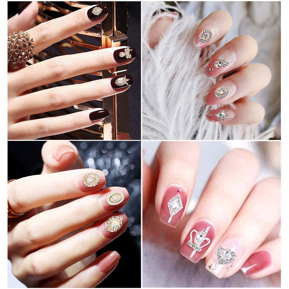 48PCS 3D Luxury Nail Art Rhinestones Nail Diamonds Glass Crystal AB Metal Gem…