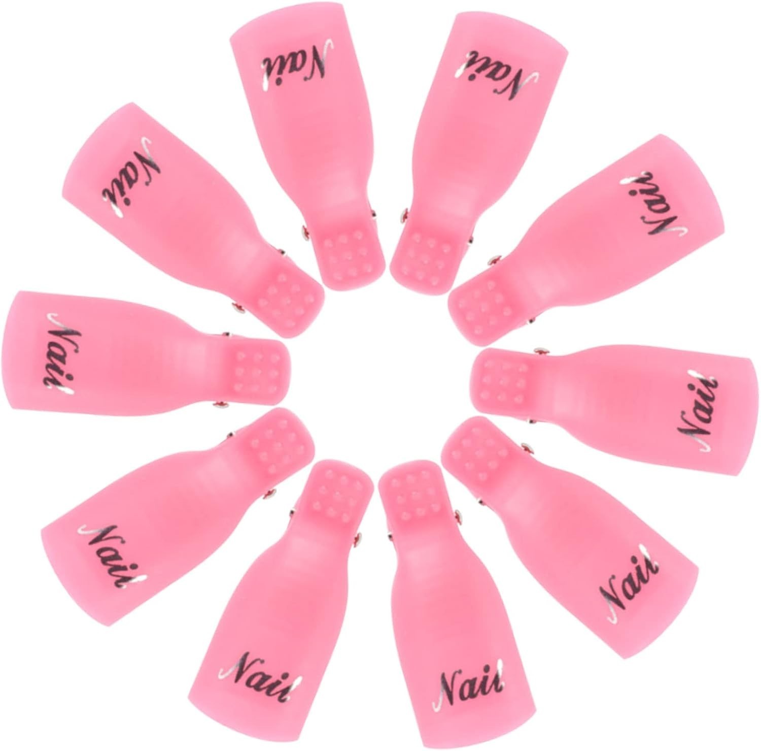 10 PCS Durable Rose Red Gel Polish Remover Clips – Acetone-Free Nail Tools