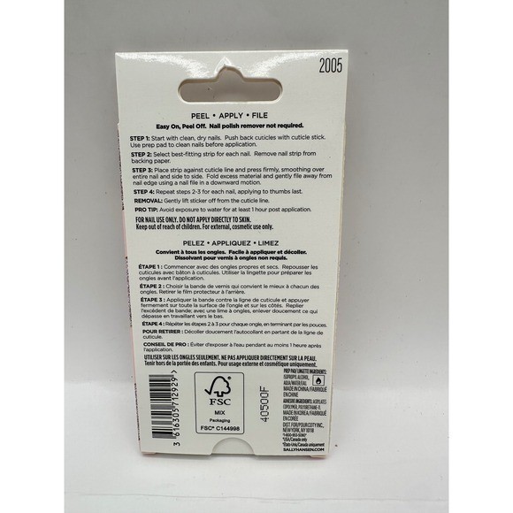 Sally Hansen Salon Effects Nail Strips Lot of 5 sets- 32 Count, Easy Application