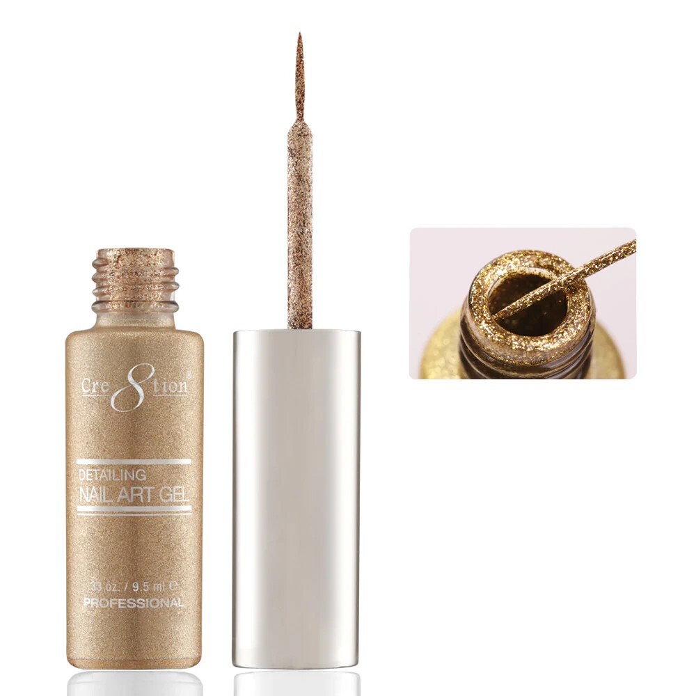 Cre8tion Detailing Nail Art Gel .33 Oz – #32 Gold Platinum 3