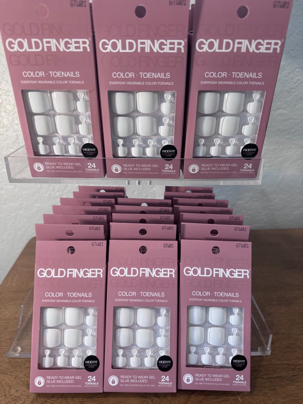Kiss Gold Finger Color Toenails White Wider Fit Ready to Wear Gel NEW LOT of 36!