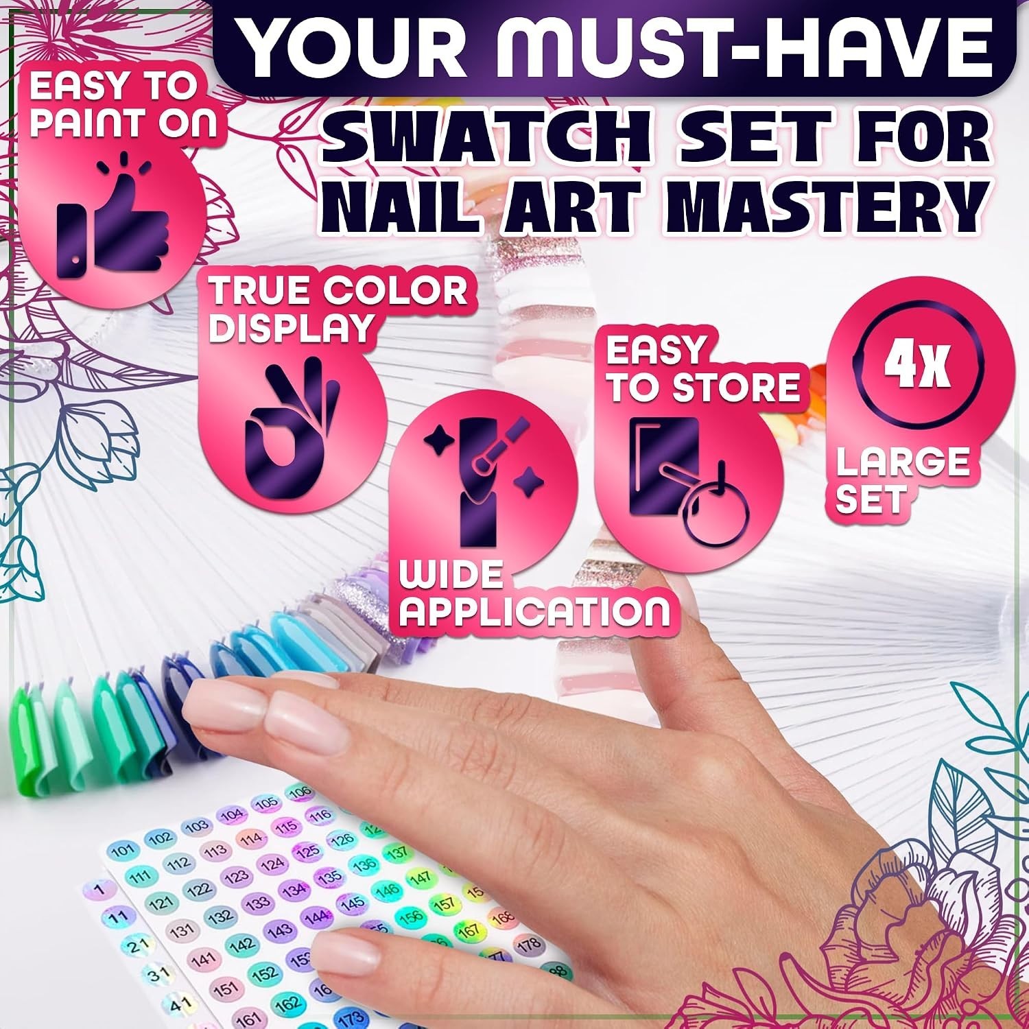 200 Pcs Nail Swatch Sticks – Clear Swatches for Gel Polish – Transparent Acrylic