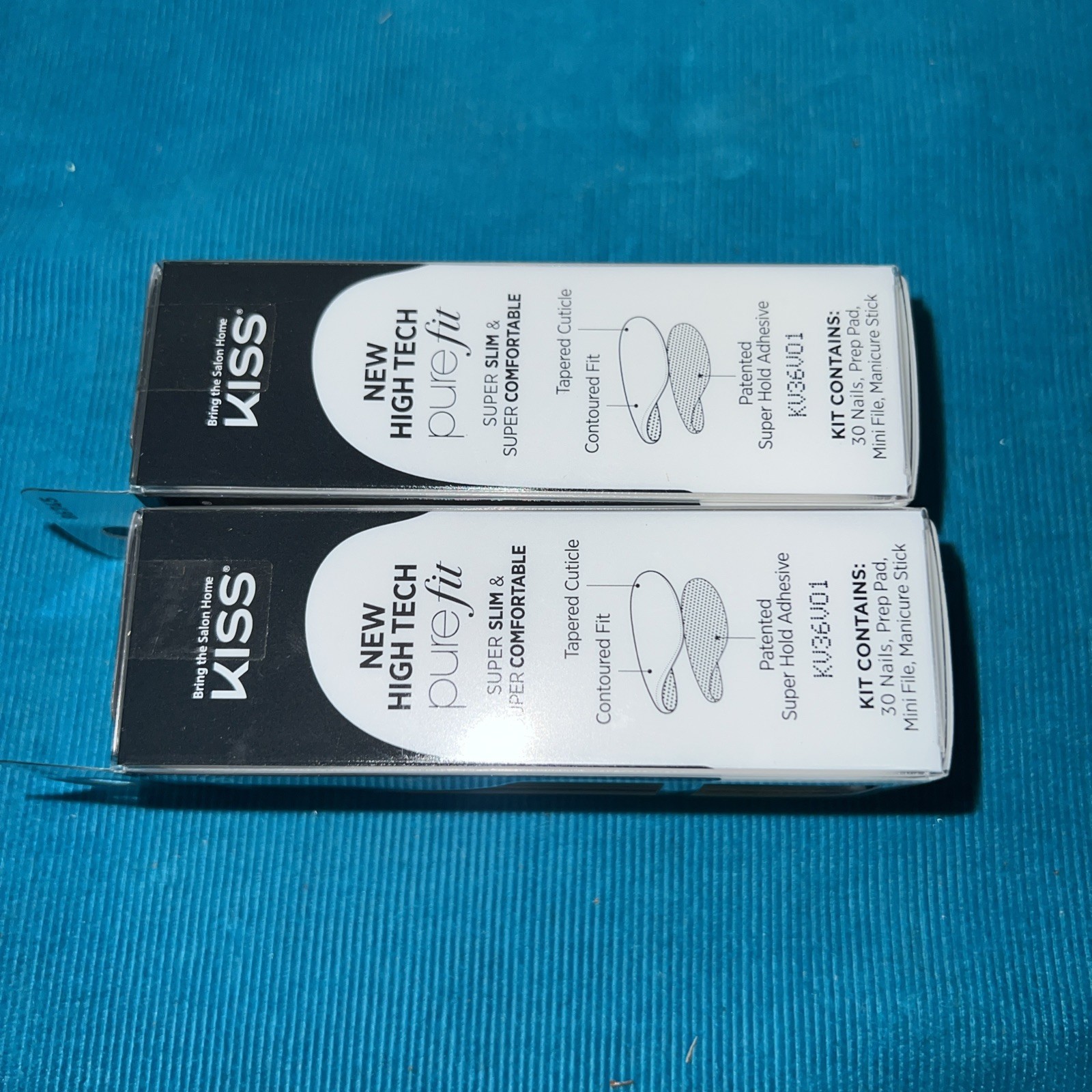 Lot of 2 New imPRESS Color Press-On Manicure Coffin Shape Nails 86745 Black Med