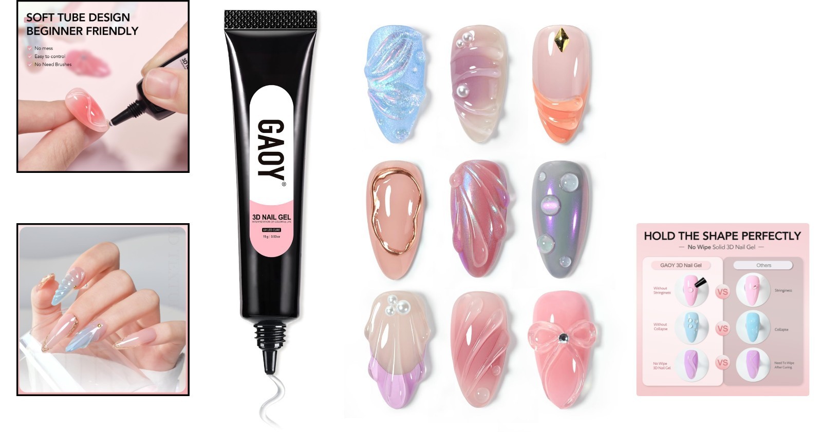 Professional-Quality 15g 3D Nail Gel – Easy Application for Glamorous Nail Art