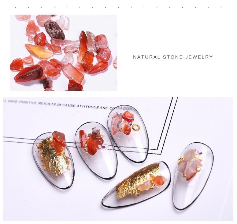 4g 1-7mm New 3D Nail Art Natural Cystal Rock Quartz Jade Gem Stone DIY Decor