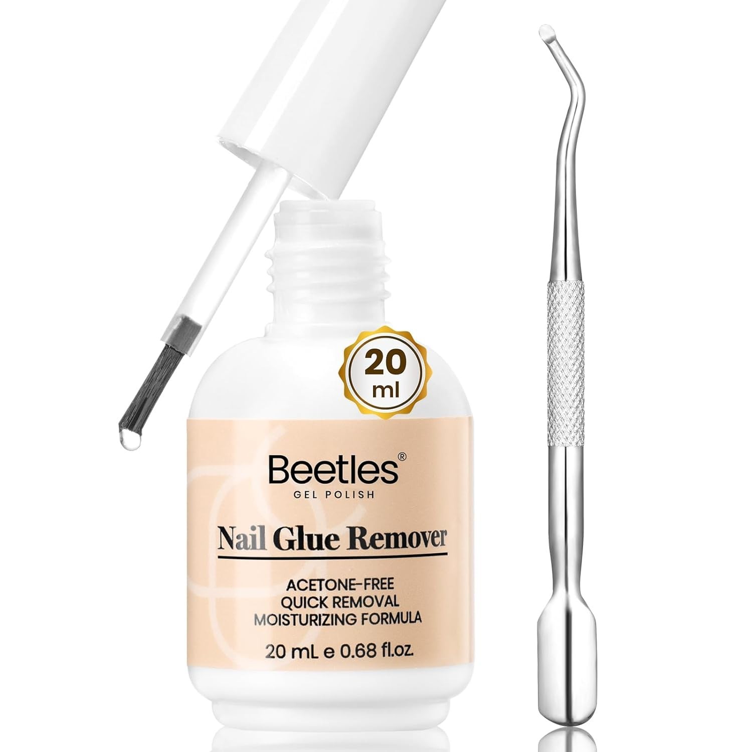 Beetles 20ml Non-Acetone Nail Glue Remover with Precision Brush & Cuticle Tool