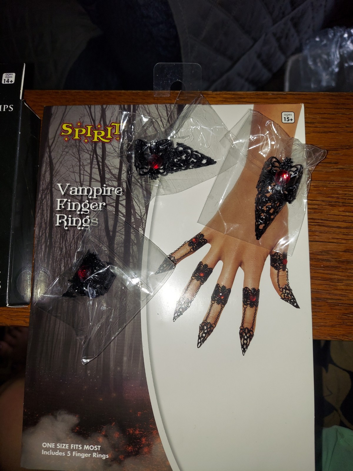 Vampire Rings 2 Packs Of Press On Nails black Skeleton Lot
