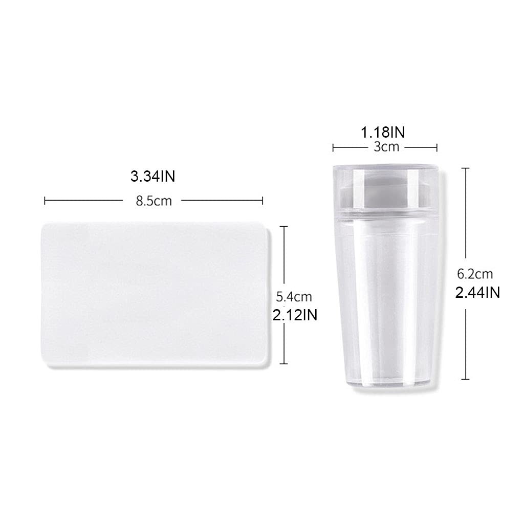 French Tip Tool Nail Art Stamper Kit Clear Silicone Stamping Jelly with Scraper