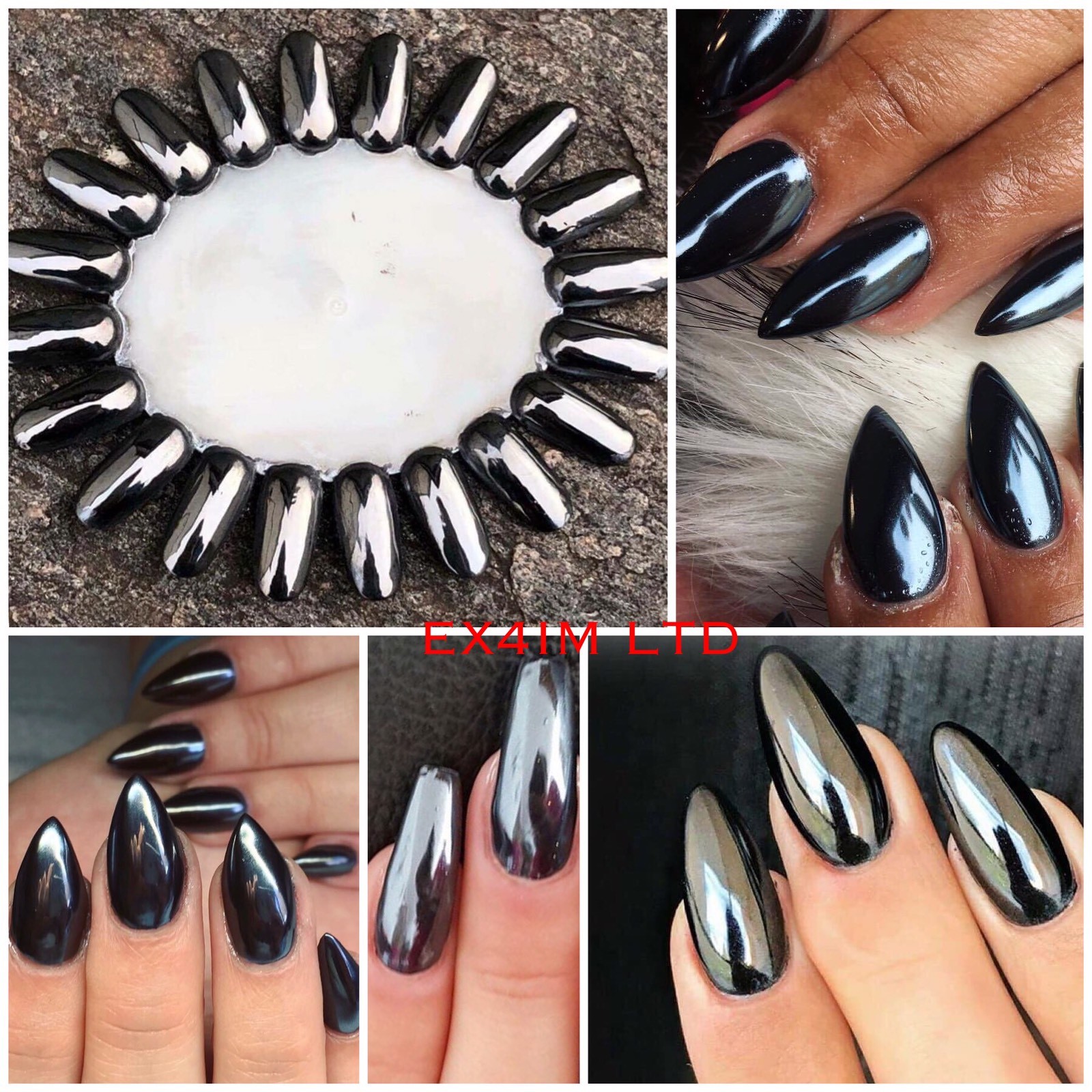 BLACK Nail Mirror Powder NEW ARRIVAL Real A+ Grade Chrome Effect Pigment (y10)