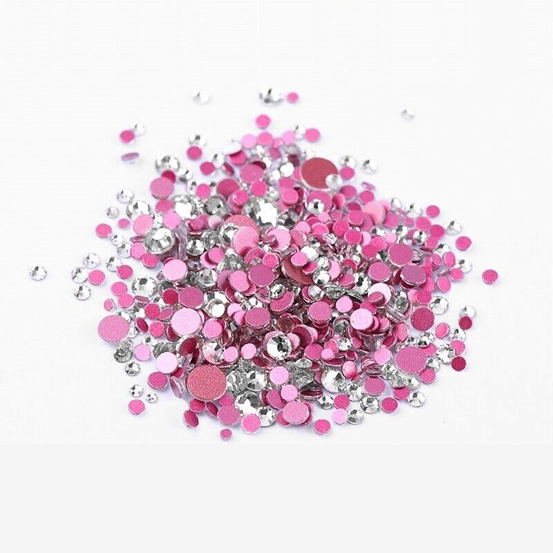 1440pcs Nail Art Rhinestones Glitter Diamond Crystal Gems 3D Tips DIY Decoration