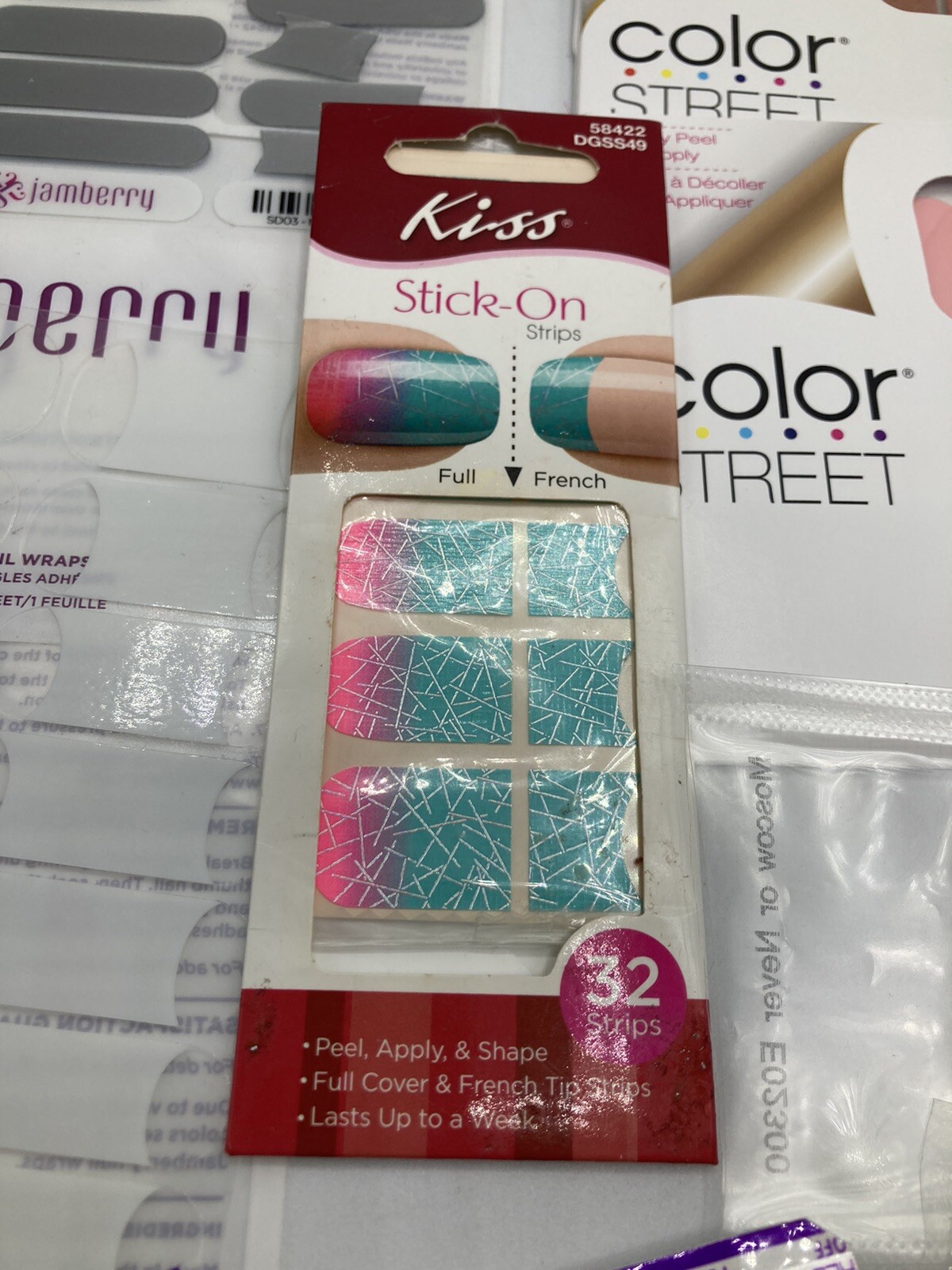 ColorStreet And Jamberry Nail Wraps Lot New Sealed Pkgs & Loose Sheets Some Cut