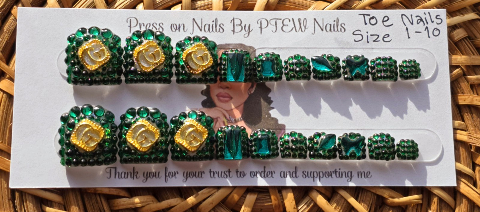 Handmade press on toe nails Variety of Sizes Beautiful Design (20 Pieces)​