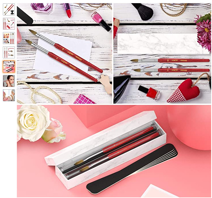 Nail Brush 100% Pure Kolinsky Hair Acrylic Nail Art Brush Red Wood Pen Nail Brus