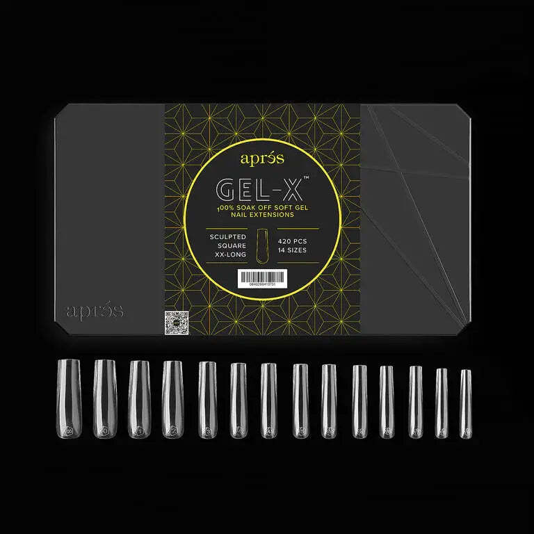 Apres Gel-X Sculpted Square XXL 2.0 Tips Box 14 Sizes – Pro 420pcs