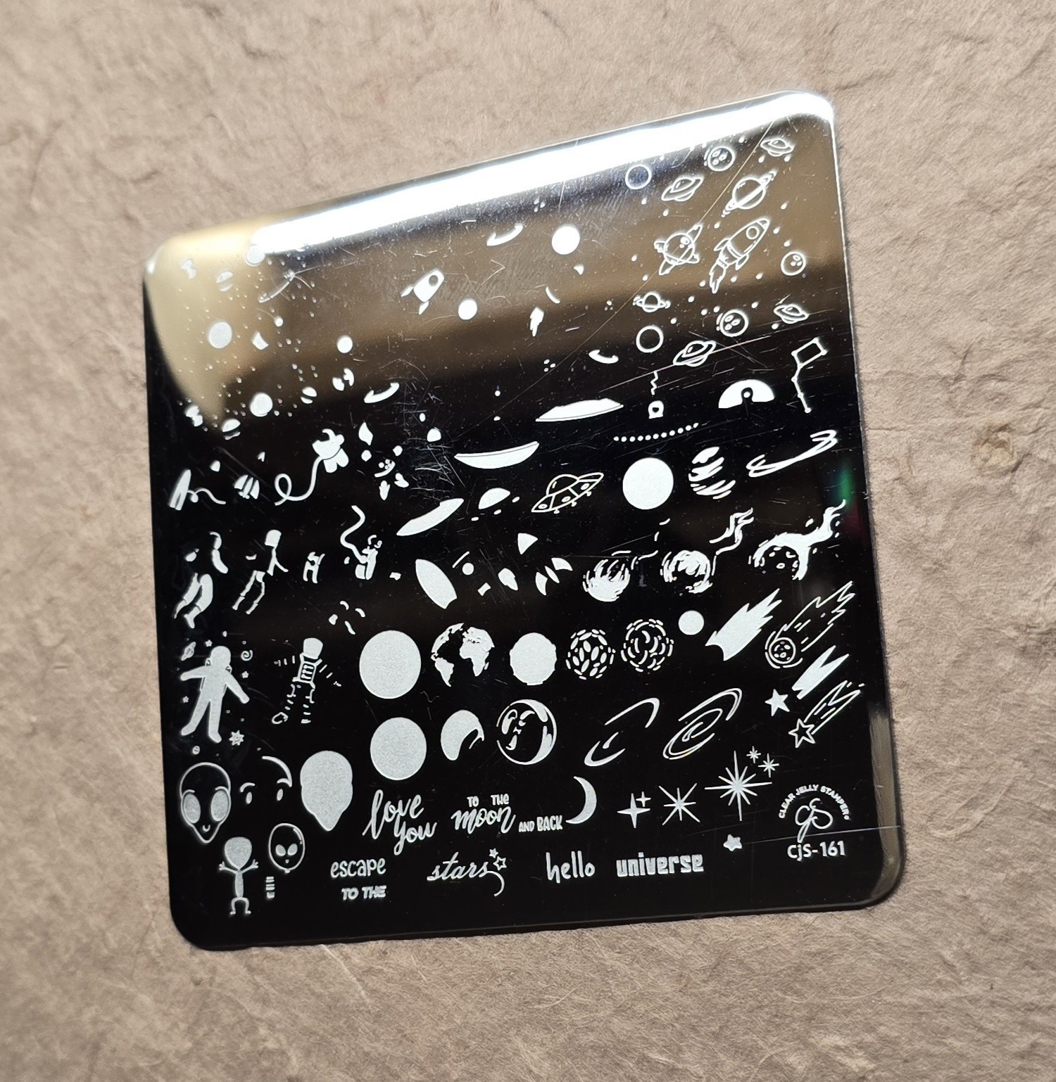 Clear Jelly Stamper Nail Stamp Plate CJS-161 Hello Universe Space Celestrial