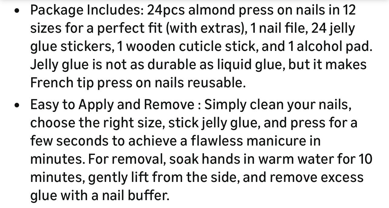 Christmas Press On Nails, New Medium Almond Red French Tip Fake False Cute