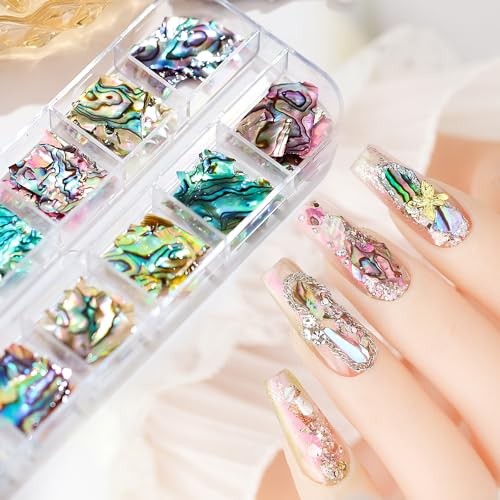 3D Nail Art Glitter Sequins Irregular Thin Flakes Nail Abalone Seashell Slices
