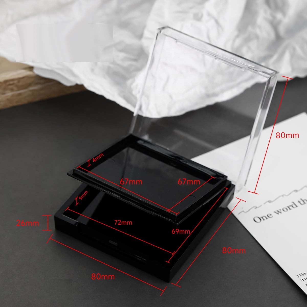 3Pcs Modern Double Layer Acrylic Press-On Nail Storage , Black (8*8*2.6cm/3.1…