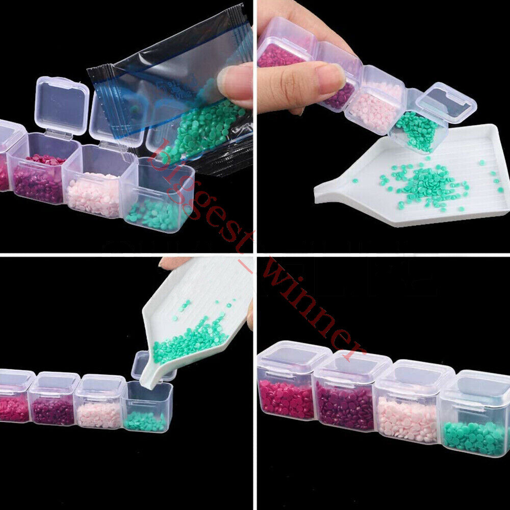1×28 Slots Empty Nail Art Storage Box Rhinestone Bead Gems Stuffs Container Tool