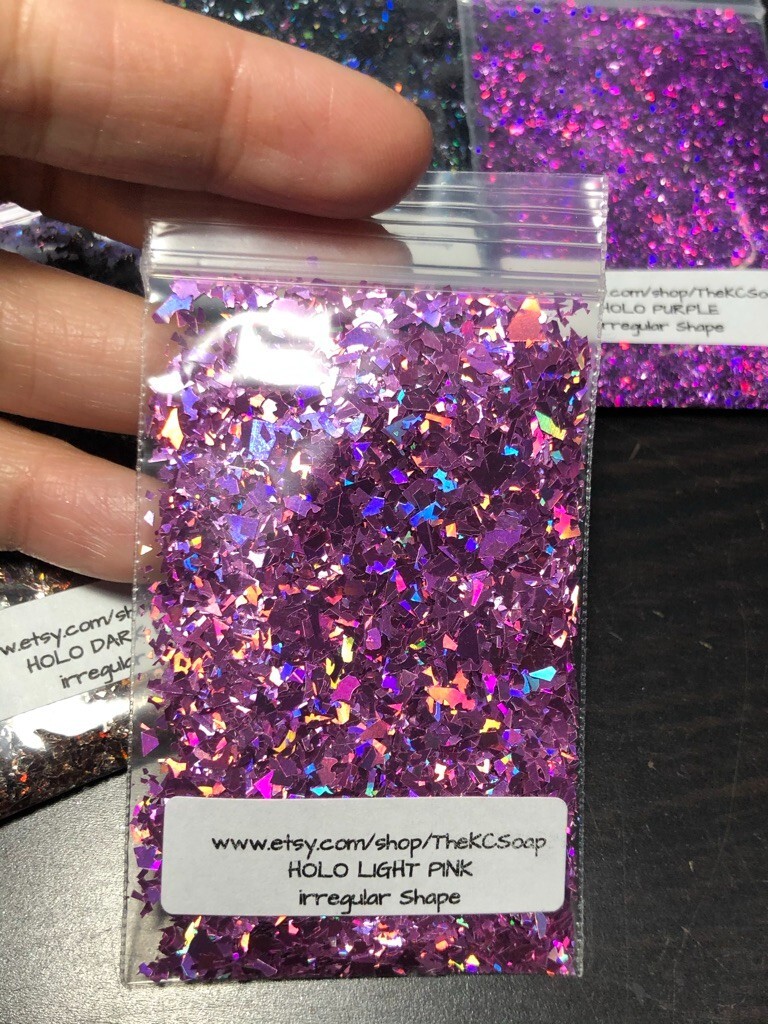 50g Solvent Resistant IRREGULAR CUT SHAPE Glitter LIGHT PINK ART Nail Craft
