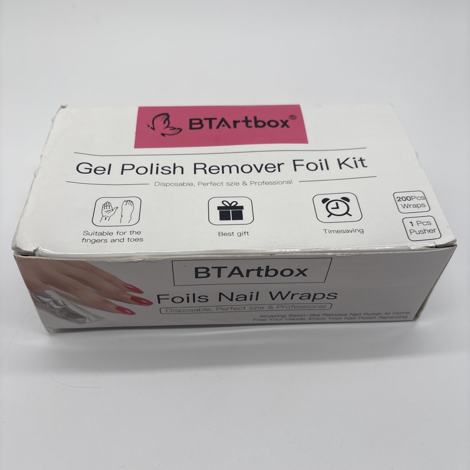 BT Art Box Gel Polish Remover Foil Kit-Nail Soak Off Wraps Open Box