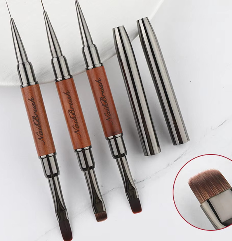Double End Nail Push Glue Phototherapy Pen UV Gel Liner Brush Dual End Beauty