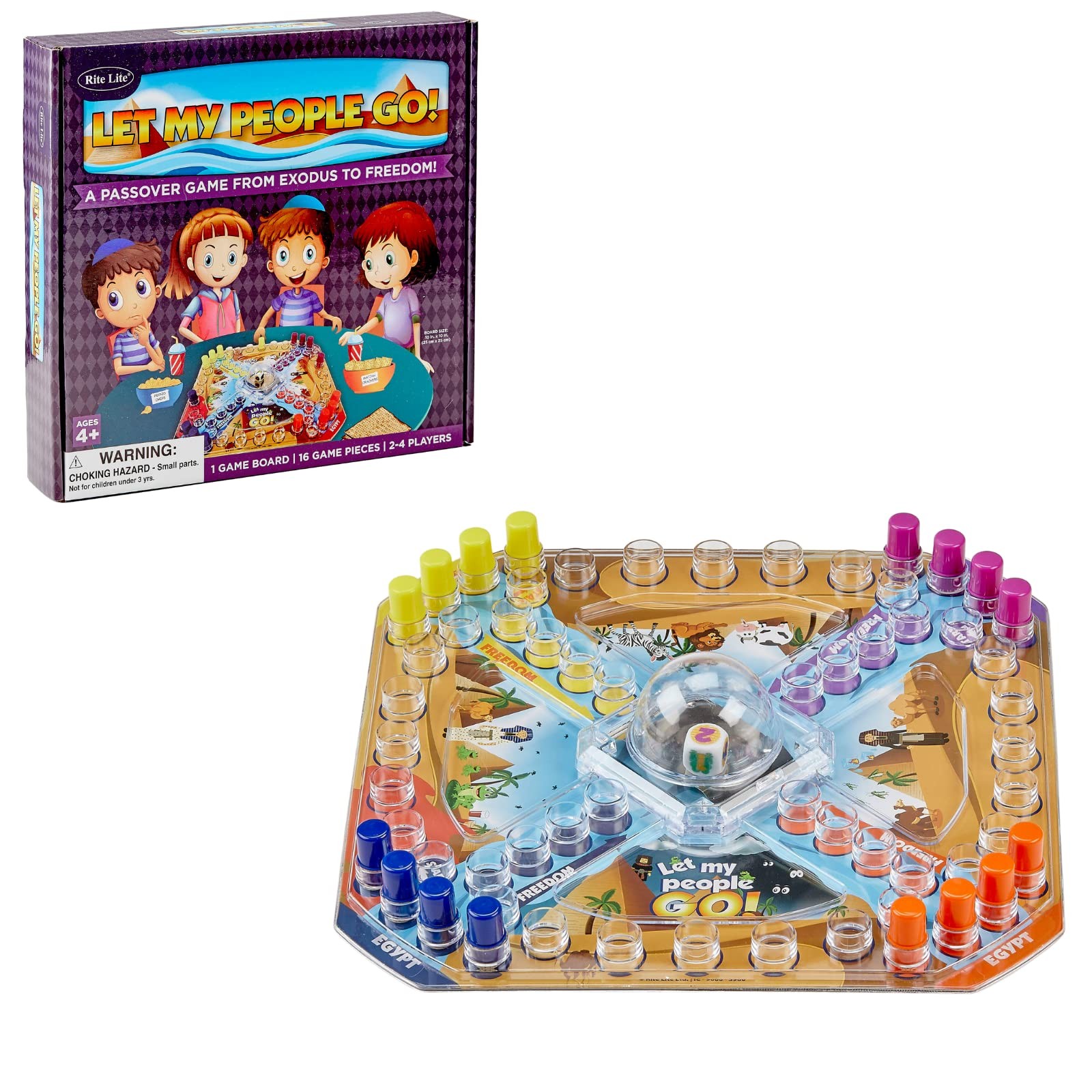 Rite Lite Let My People Go! Jewish Board Game Judaica Gifts for Medium, White