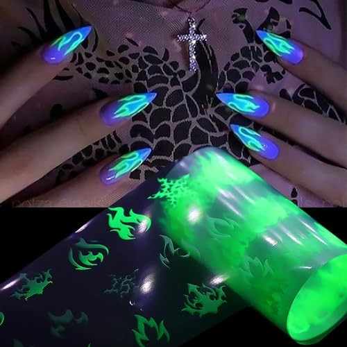 10 Roll Flame Nail Foil, Holographic Nail Foils Transfer Foil for Nails Kit2