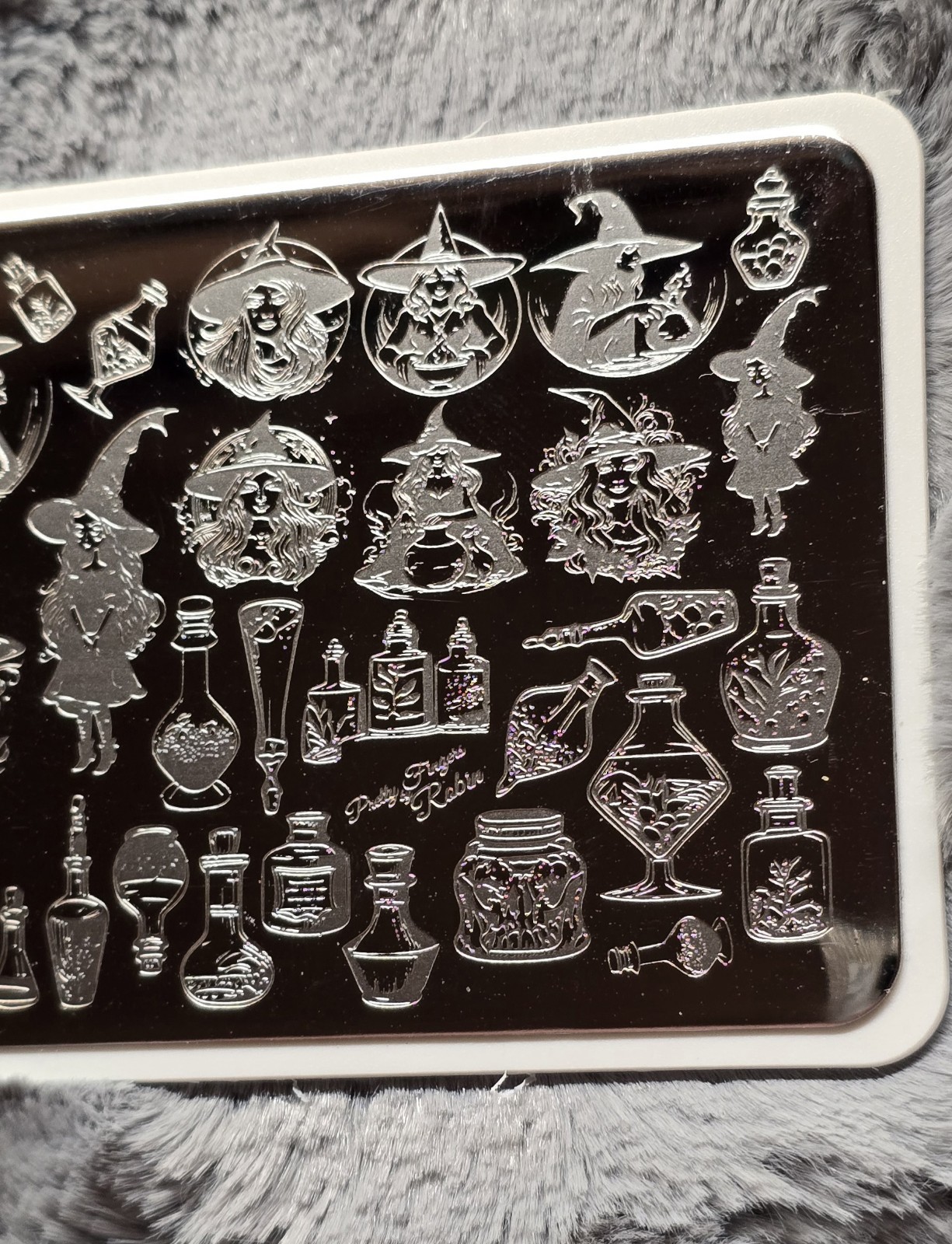 HTF Pretty Fingers By Robin Halloween Witch Magic Potion Gothic Nail Stamp Plate