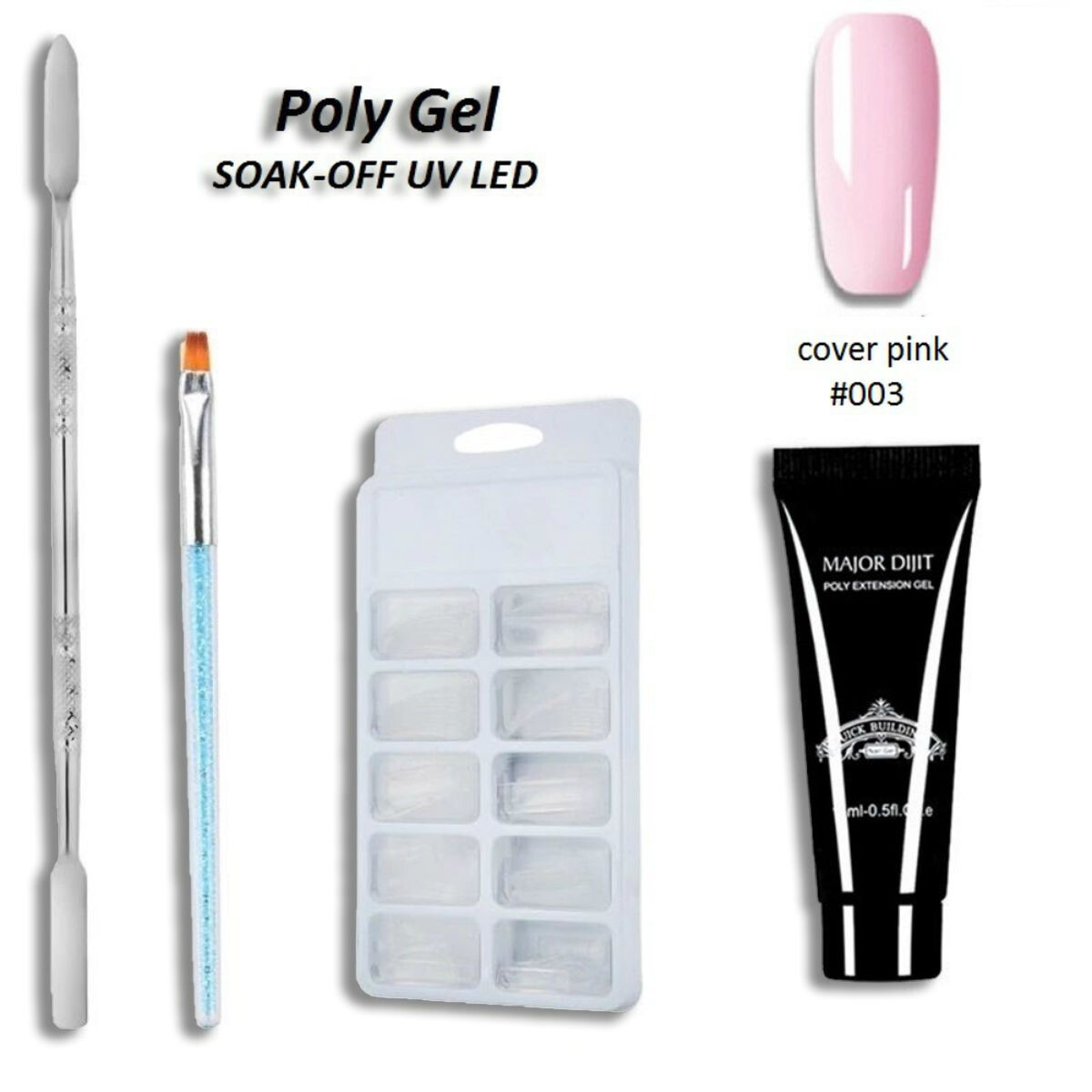 Acrylic Gel Nail Poly Gel Nails Fake Nails Extension Builder Gel Nail Forms Kit