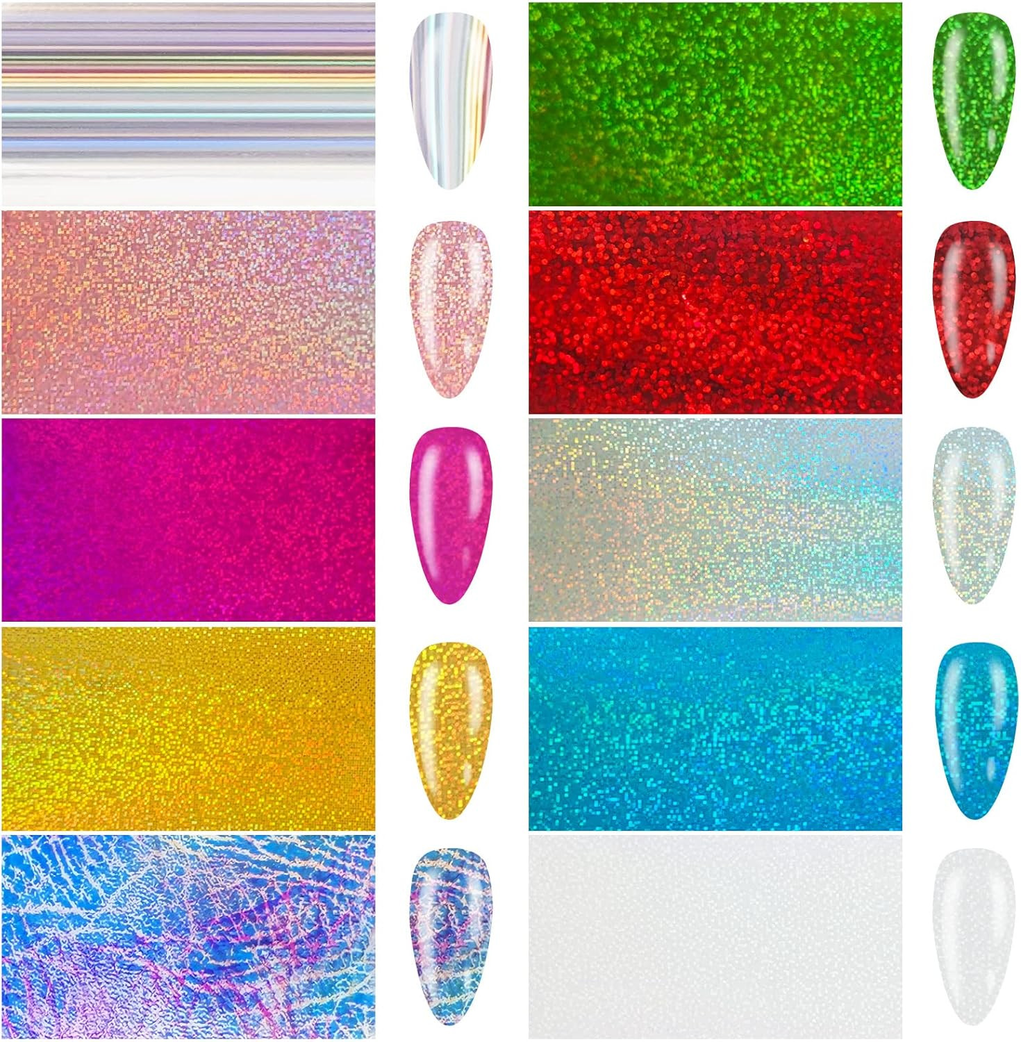 30 Sheet Nail Art Foils Flower Marble Holographic Trsnfer Nail Foil Sticker Deca