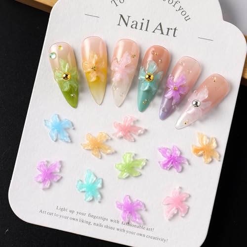Summer Flower Nail Charms 3D Hibiscus Flowers for Hibiscus Flowers Style 3