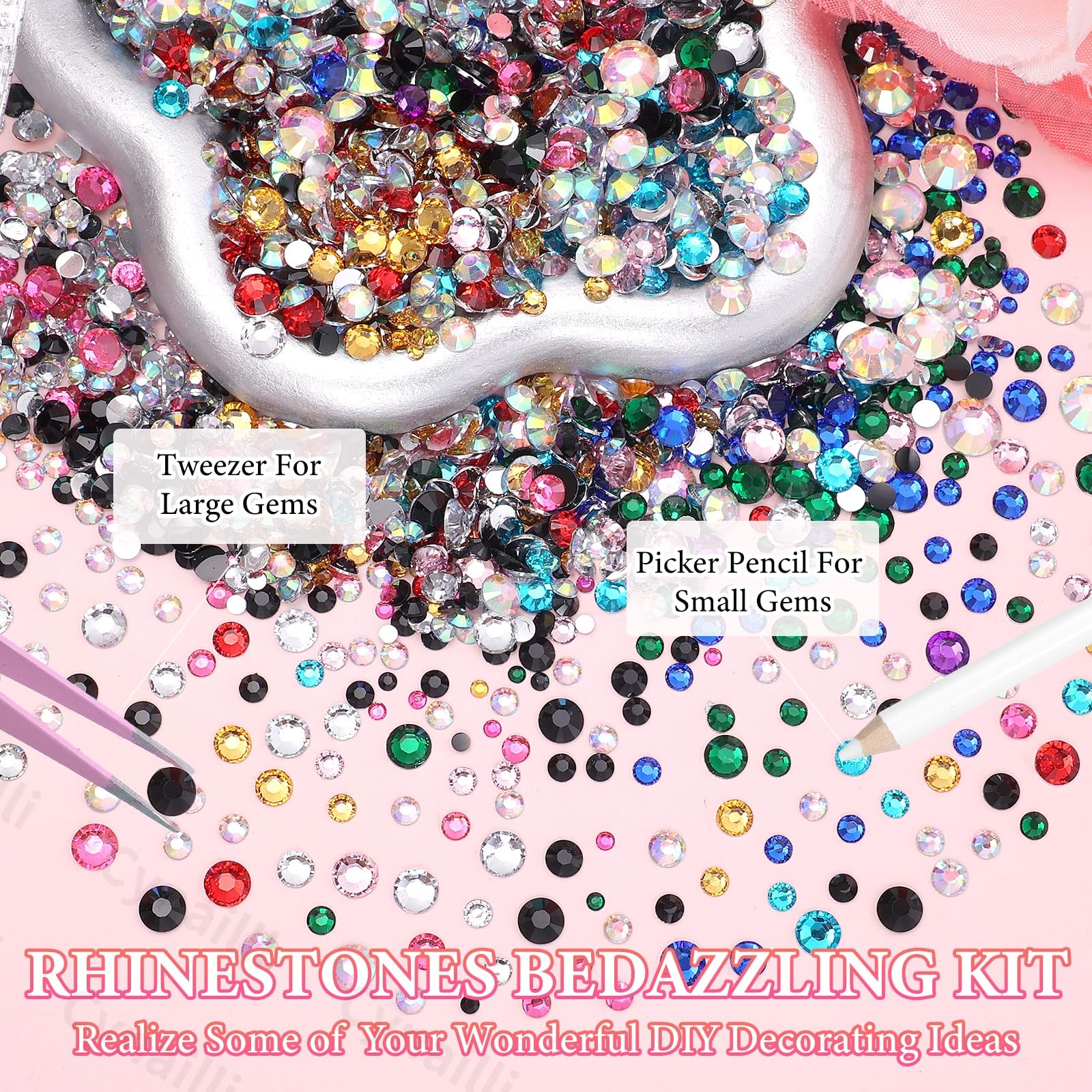 15000 Pcs Resin Rhinestones for Crafts, Colorful Jelly Resin Rhinestones for …
