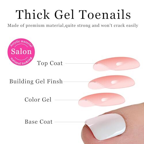 Valentine Baby Pink Press on Toes Nails Short Square,Solid glossy rose pink