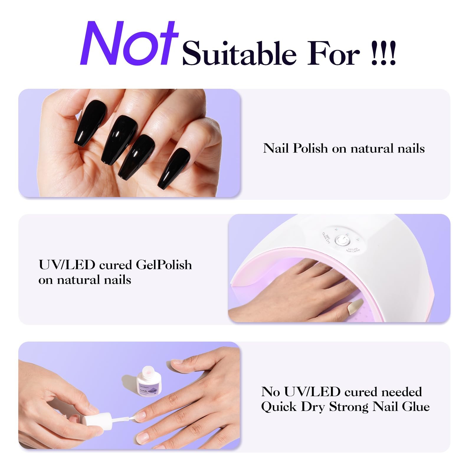 Nail Glue Remover for Press on Nails, 40ML UV Glue Remover, Non-Acetone Gentl…