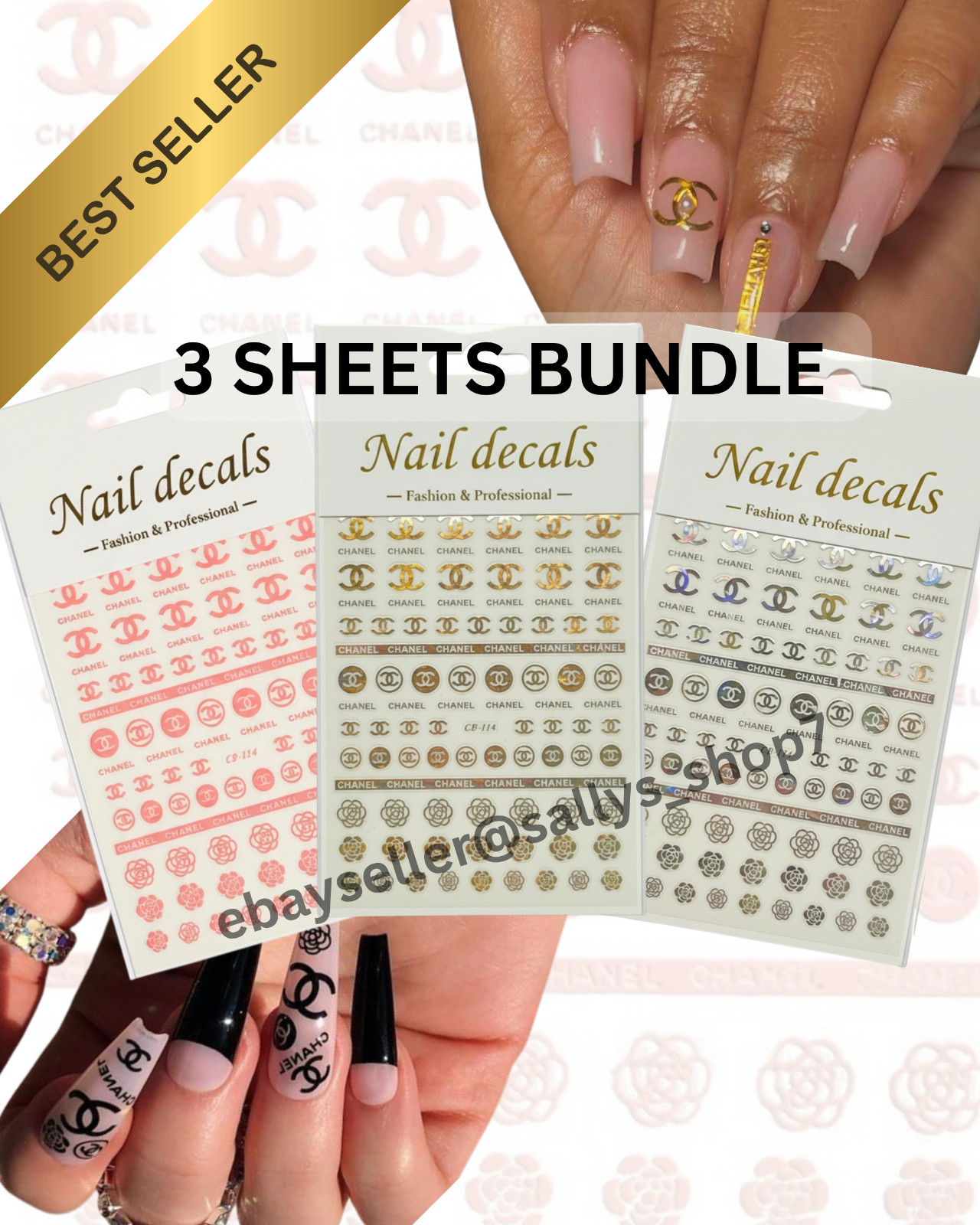 5D Embossed Nail Art Stickers: Gold Silver Luxury Craft Spring 20262scd dcsdc